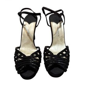 Caparros Black Strappy Women's Sandals 7.5